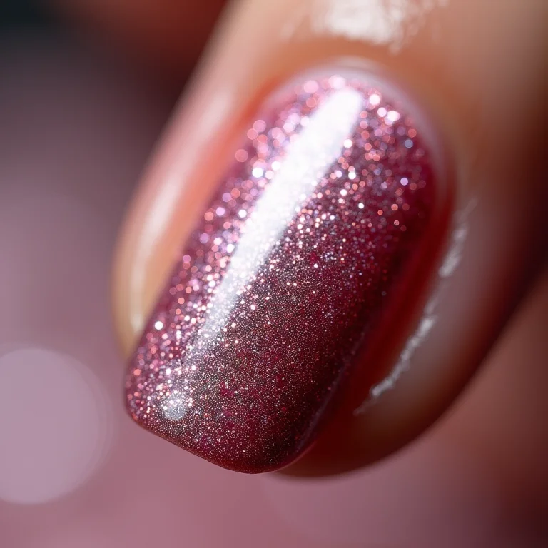 Close-up extremo de esmalte com glitter