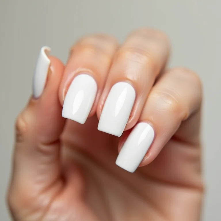 Close-up extremo de manicure branca minimalista.