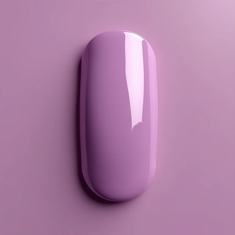 Close up extremo de unhas lilás