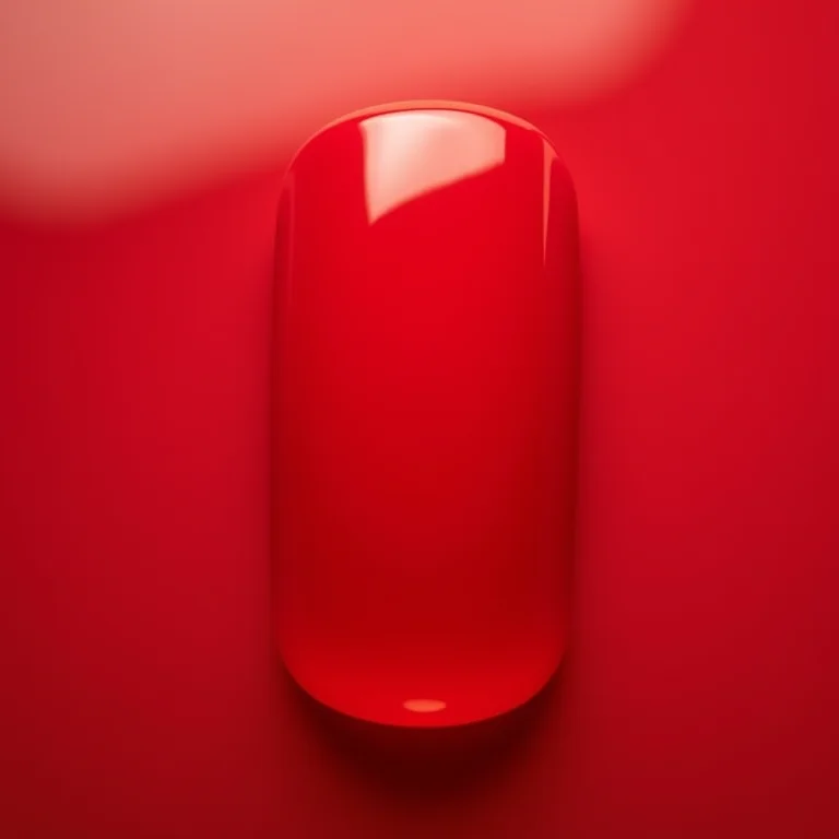 Close up extremo de unhas vermelho cereja vibrantes