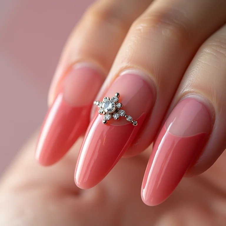 Combinação de cores e pingentes em unhas