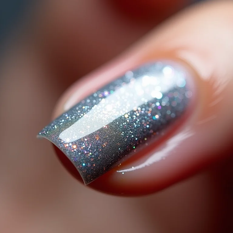Comparativo glitter fino e glitter grosso nas unhas
