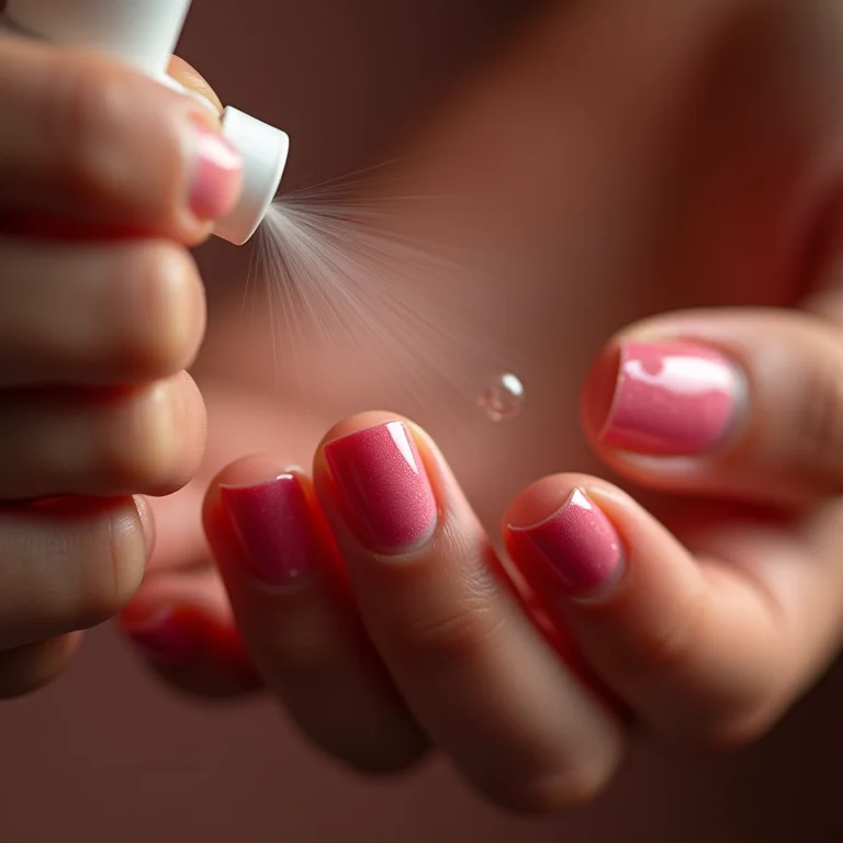 Comparativo visual: spray secante vs. óleo secante nas unhas.