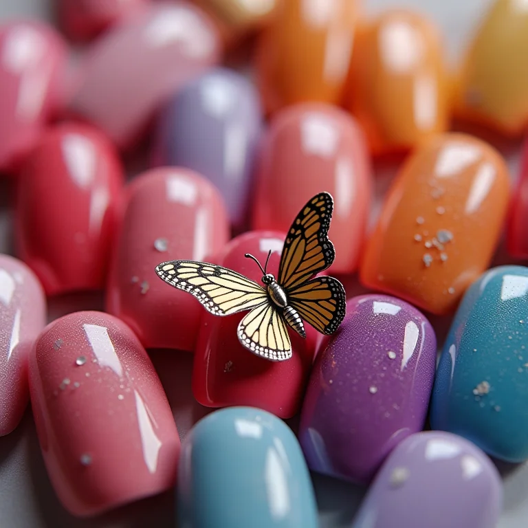 Cores de esmalte para unhas decoradas com borboletas