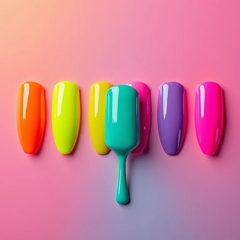 Cores neon mais usadas nas unhas funk