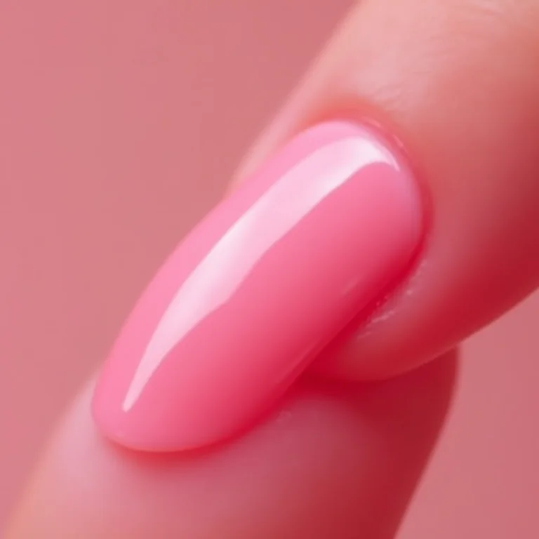 Cutícula impecável em unha rosa com pincel de precisão curto.