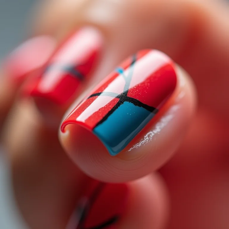 Desenhos geométricos em unhas