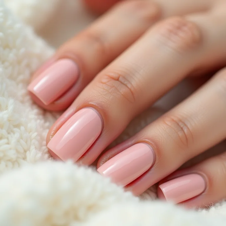 Design de unhas rosa e branco elegante e moderno.