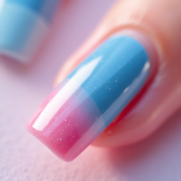 Detalhe da aplicação de esmalte degradê com esponja