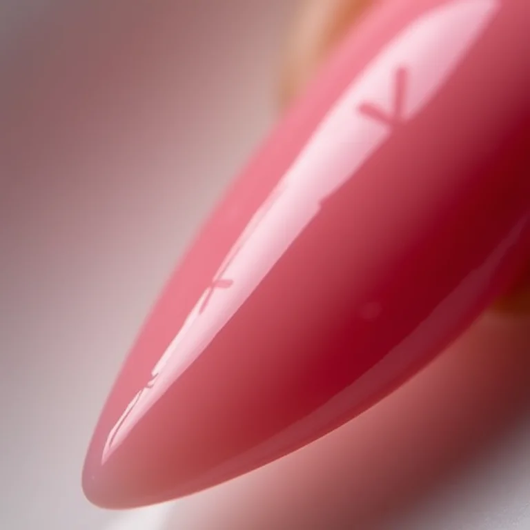 Detalhe macro da ponta de unha stiletto em gel