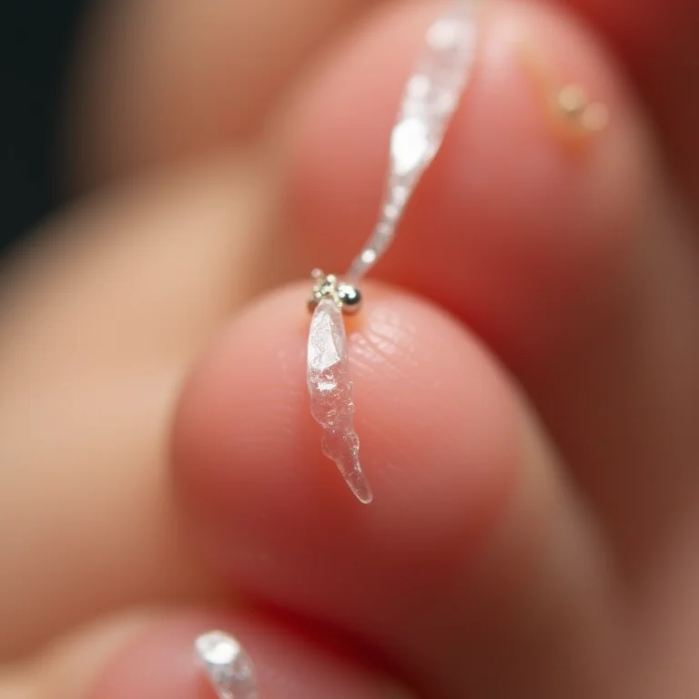 Detalhe macro da preparação das unhas.