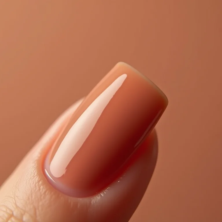 Detalhe macro de unha com esmalte Dior nude mostrando durabilidade