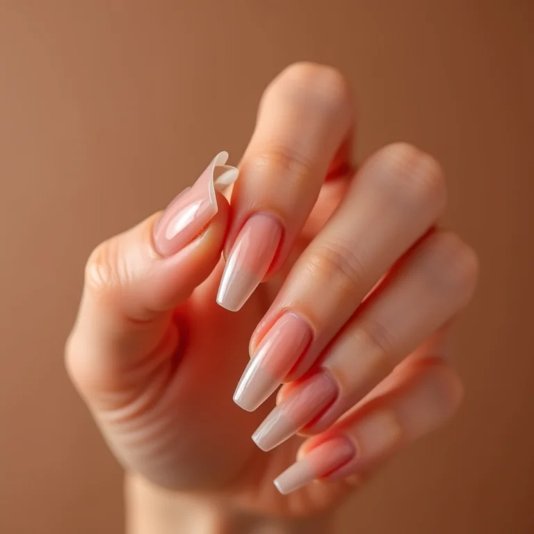 Diferentes formatos de unha com esmalte gel neutro