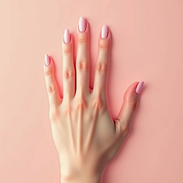 Diferentes formatos de unha com esmalte rosa.