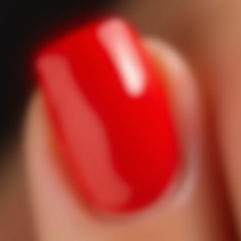 Diferentes formatos de unha com esmalte vermelho