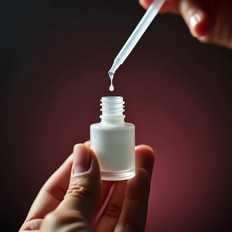 Diluente de esmalte de qualidade na palma da mão.