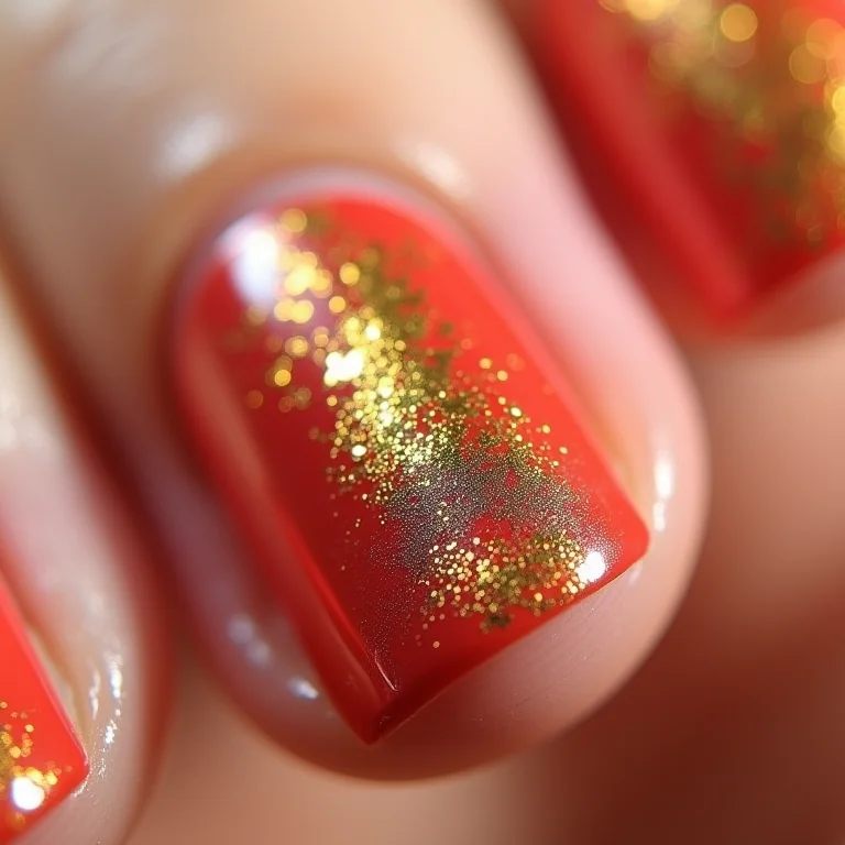 Diversas cores de esmalte com folha de ouro