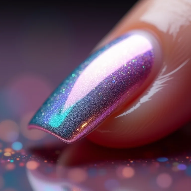 Efeito furta-cor em unhas