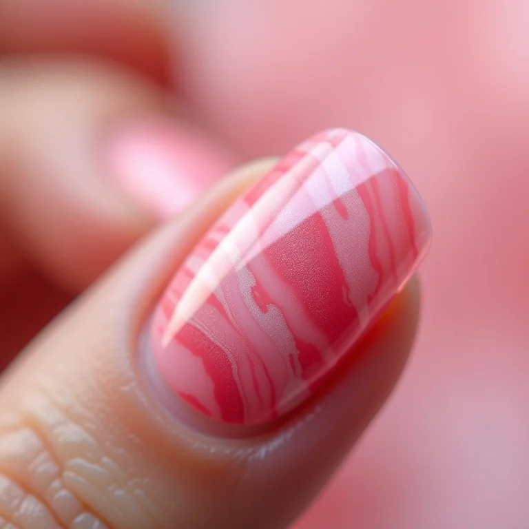 Efeito marmorizado em unhas de gel clarinhas