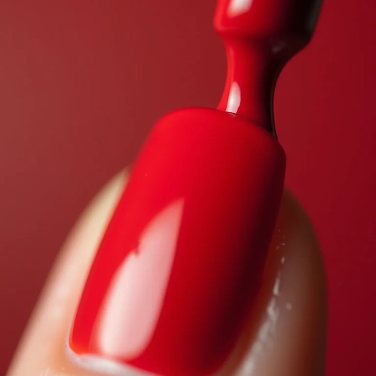 Esmaltação em camadas finas com esmalte vermelho.