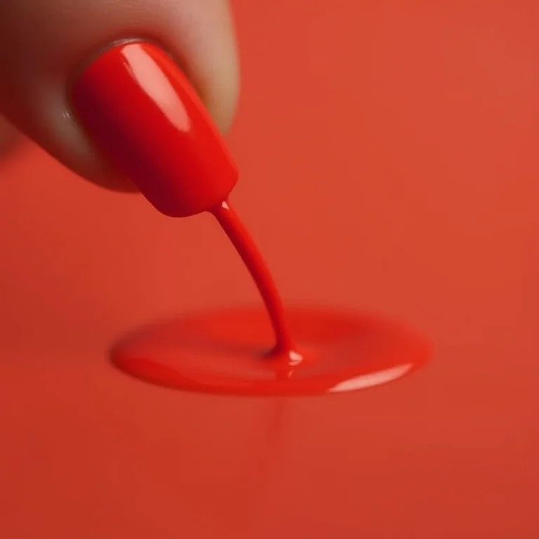 Esmalte cremoso vermelho clássico.