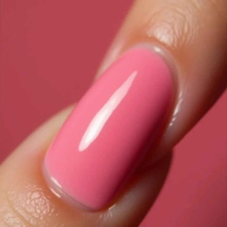 Esmalte descascando em unha stiletto rosa