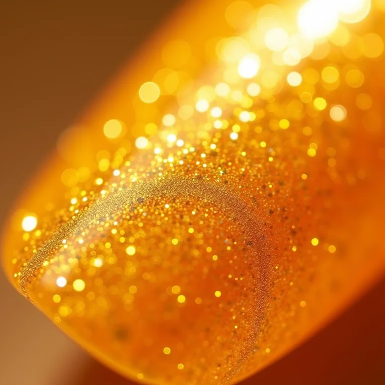 Esmalte dourado com muito glitter