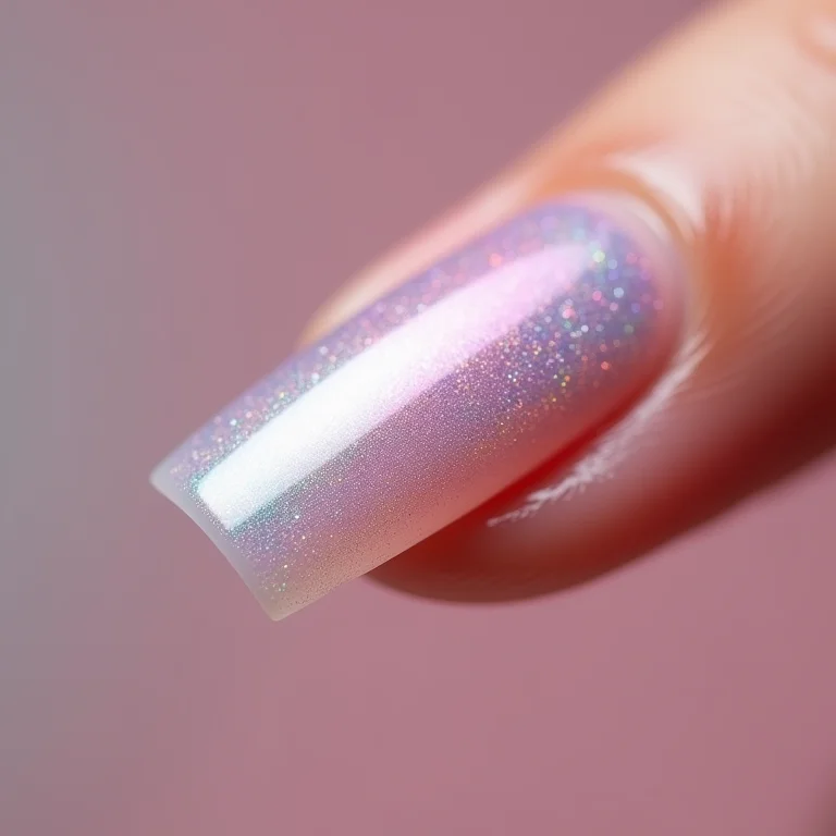 Esmalte madrepérola em close-up extremo