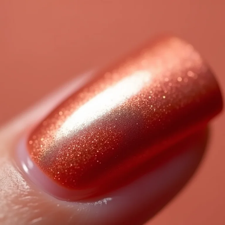 Esmalte metalizado rose gold.
