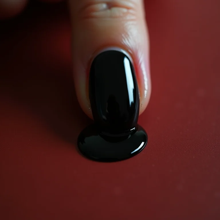 Esmalte preto borrado ao redor da cutícula