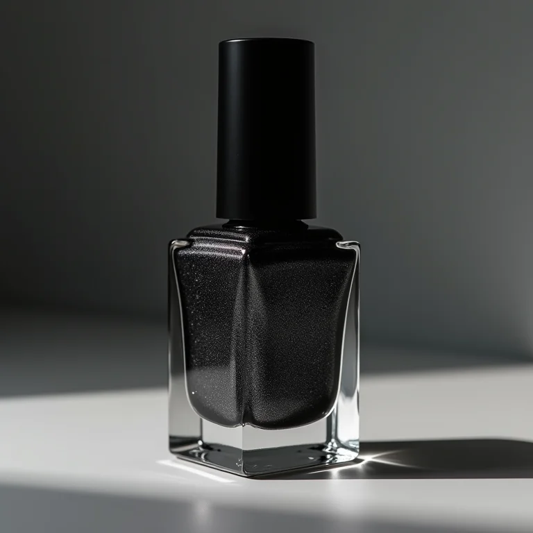 Esmalte preto metalizado em fotografia de produto