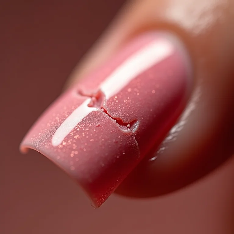 Esmalte rachado e separado indicando produto vencido ou de má qualidade