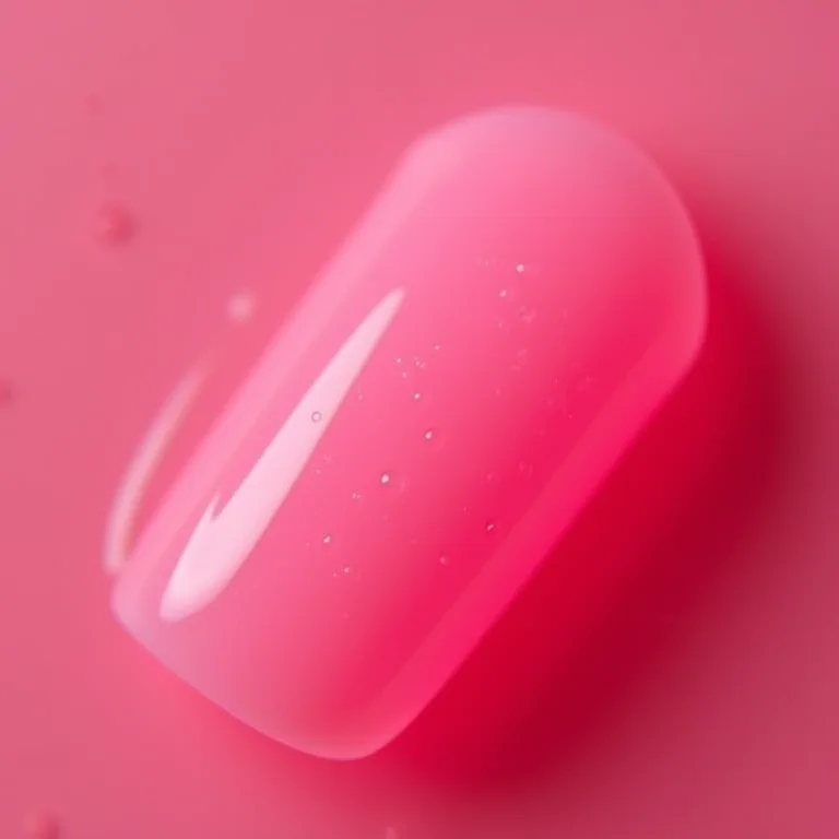 Esmalte rosa de má qualidade com aplicação irregular