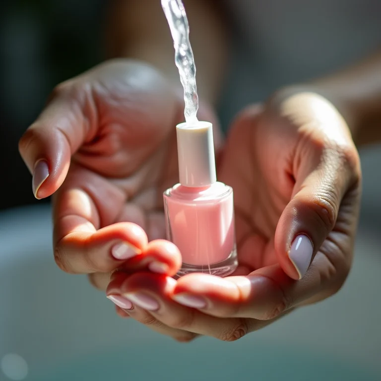 Esmalte sendo aquecido em água morna para dissolver.