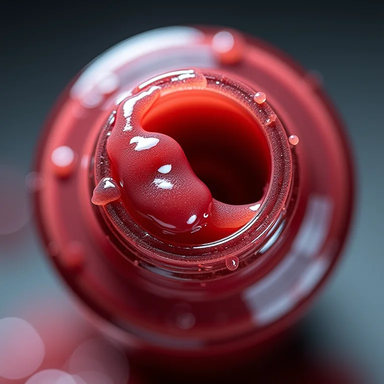 Esmalte vencido com aparência seca e grudenta.