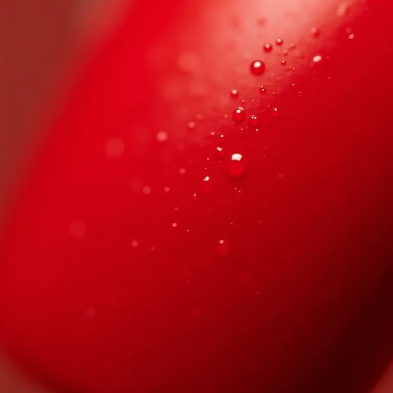 Esmalte vermelho sem top coat com arranhões