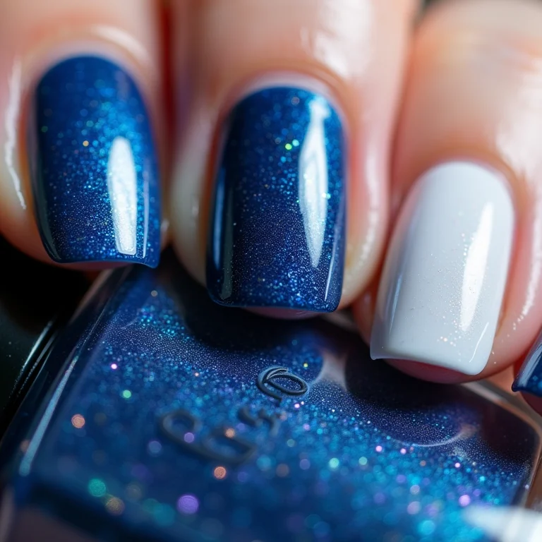 Esmaltes azul, preto e branco inspirados no Grêmio.