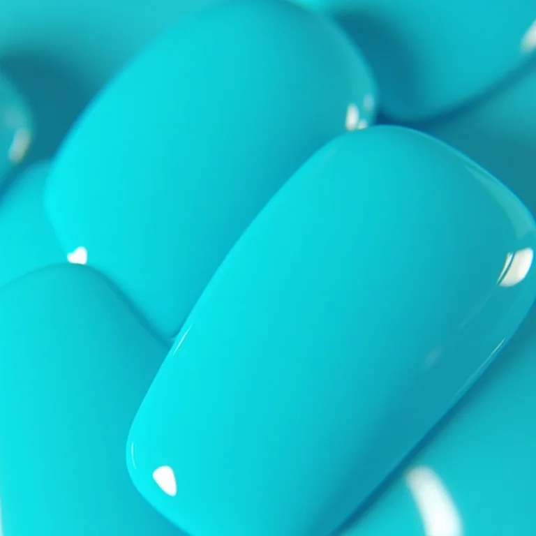 Esmaltes azul turquesa de diferentes tons