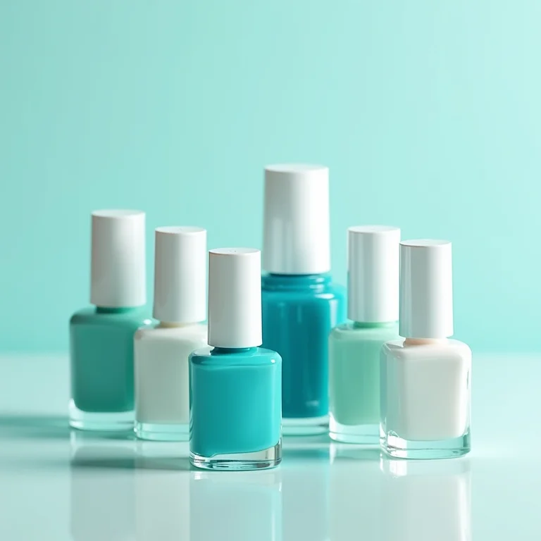 Esmaltes em tons de azul, verde e branco que inspiram confiança