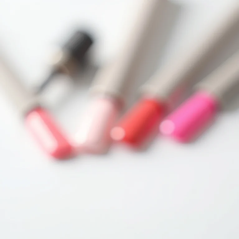 Esmaltes, lixas e empurradores de cutícula organizados