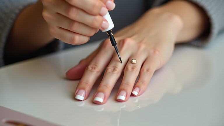 Fazendo francesinha em unhas curtas.