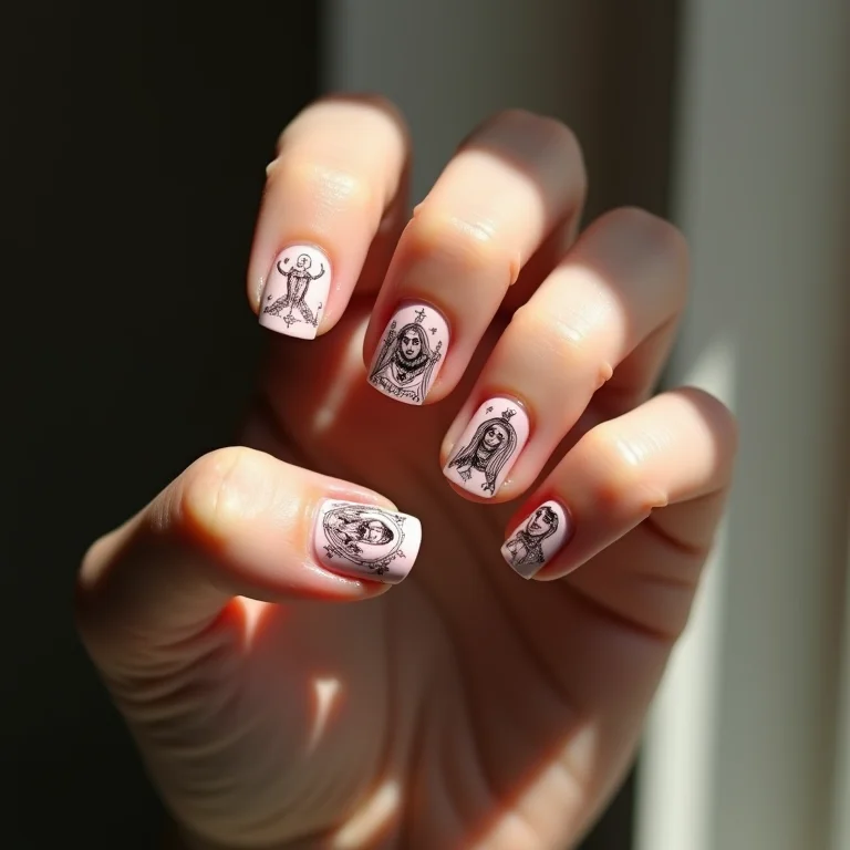 Filha única com desenho temático religioso: destaque e delicadeza.