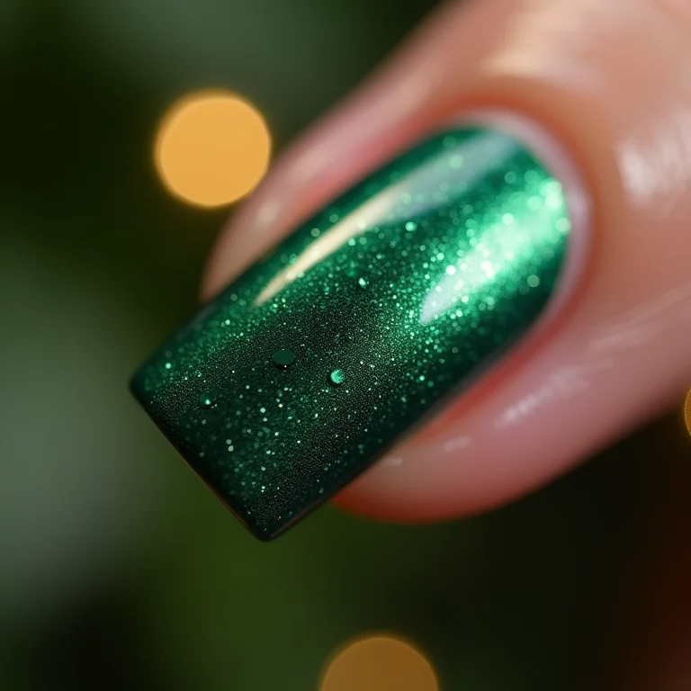 Filha única com glitter verde esmeralda em detalhe