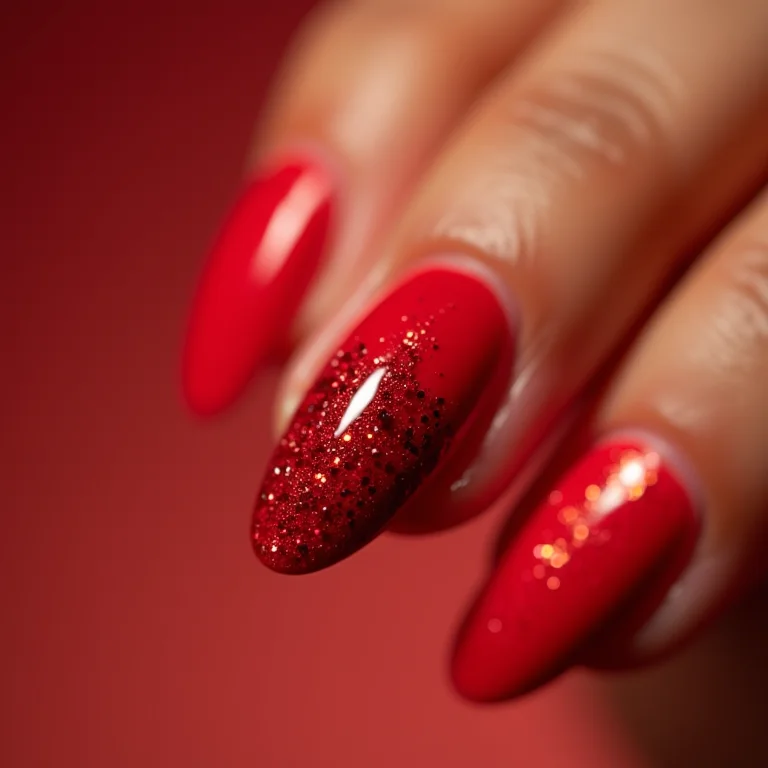 Filha única com glitter vermelho