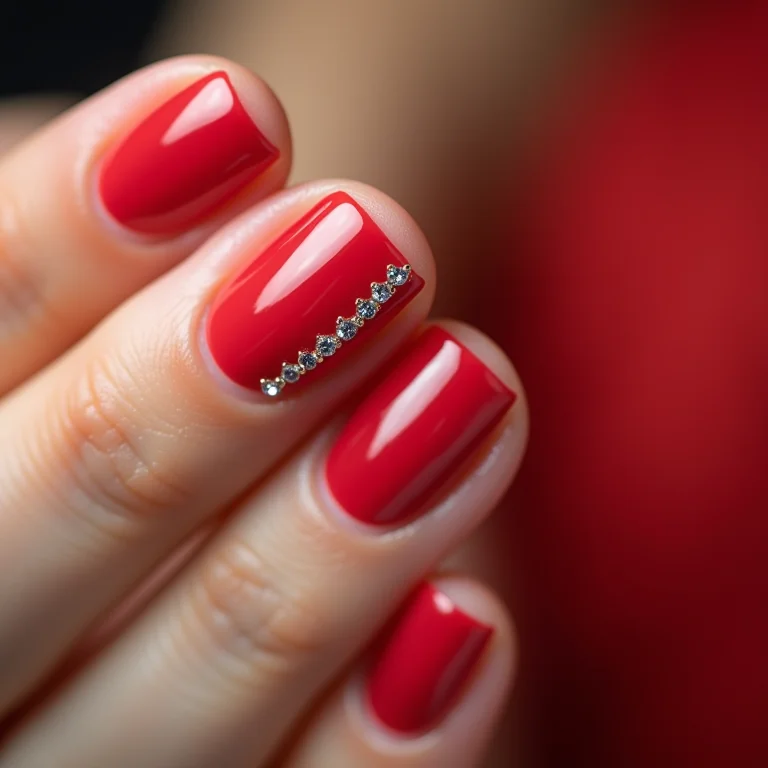 Filha única com pedraria em unhas de gel