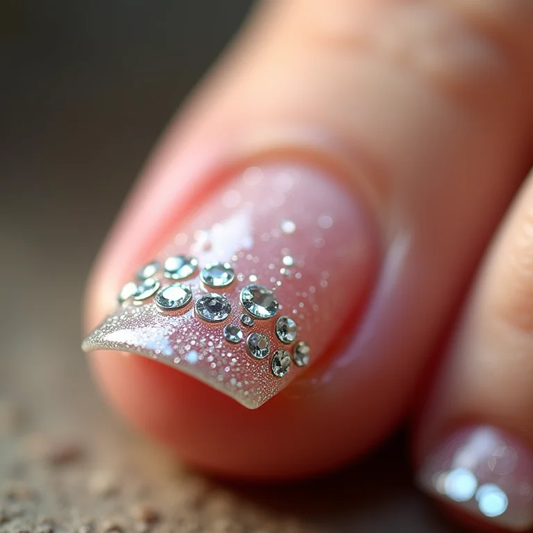 Filha única com pedraria nos pés