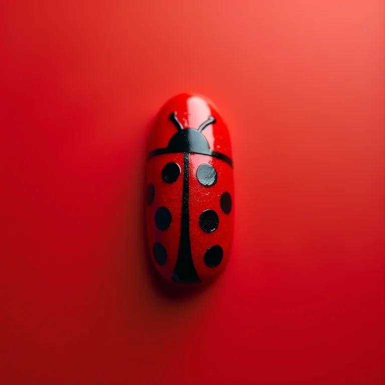 Filha única de joaninha em vermelho