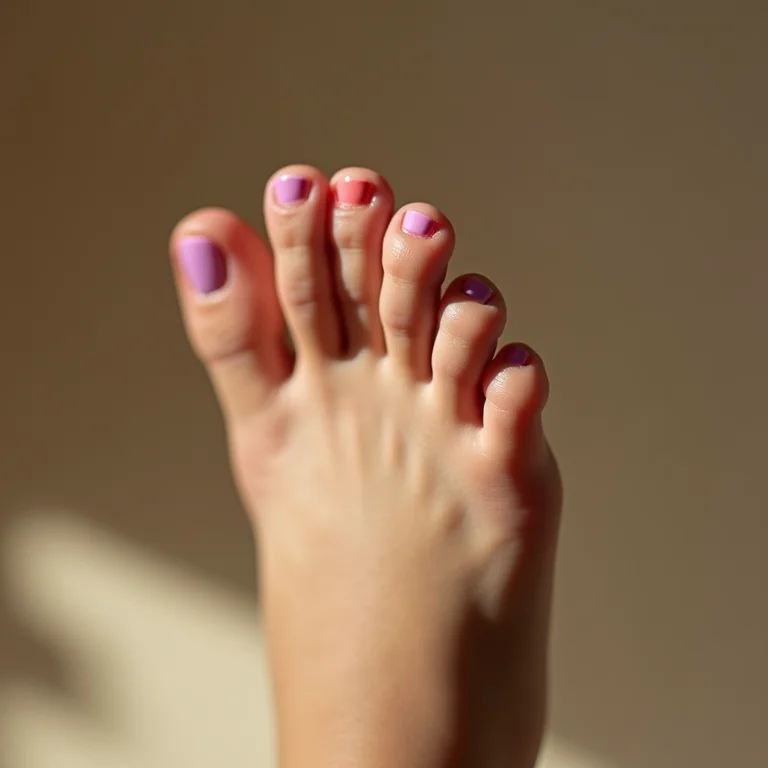 Filha única nos pés: um toque de cor