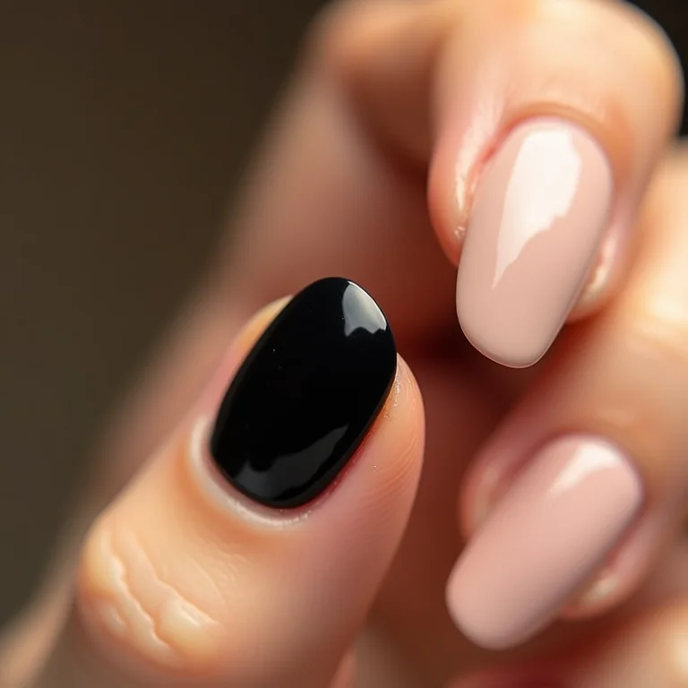 Filha única preta em unhas nude, close-up