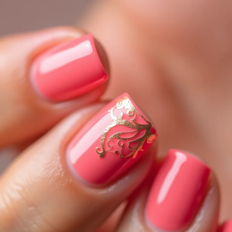 Filha única rosa pink com detalhes em folha de ouro.